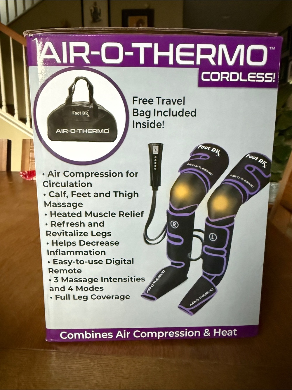 Air-O-Thermo Cordless Leg Compressor Massager with Heat -